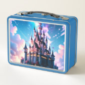 Coole Fantasy Castle Benutzerdefinierter Skriptnam Metall Brotdose (Rückseite)