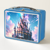 Coole Fantasy Castle Benutzerdefinierter Skriptnam Metall Brotdose (Vorderseite)
