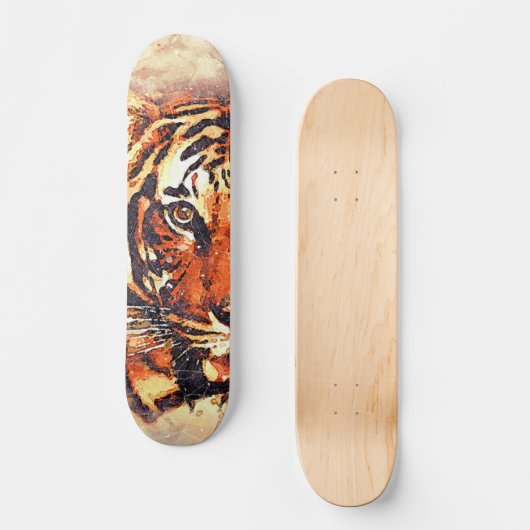 Coole Farbe Abstrakt Tiger Kopf Skateboard (Vorderseite)