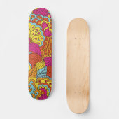 Coole Farben Modernes Abstraktes Blumenmuster Skateboard (Vorderseite)