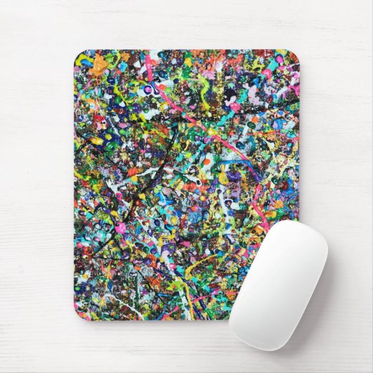 Coole Farbenfrohe Abstrakte Art Paint Spritzer Mus Mousepad (Mit Mouse)