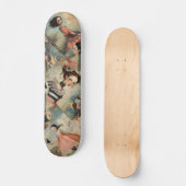 Coole Farbenfrohe Decoupage Inspiriert Girls Skate Skateboard (Vorderseite)