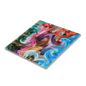 Coole, farbenfrohe Flüssigkeitspatchwork Abstrakt  Fliese (Seite)