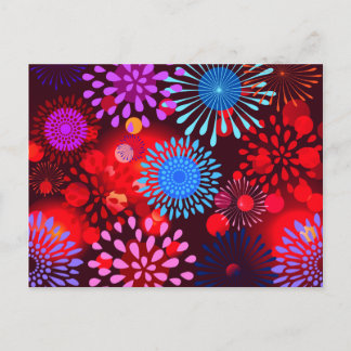 Coole, farbenfrohe Funkelnd Blume Girlandesign Postkarte