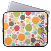 Coole farbenfrohe, gürtelförmige Polka-Punkte Laptopschutzhülle (Vorderseite)