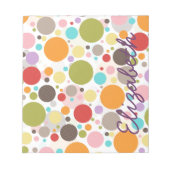 Coole farbenfrohe, gürtelförmige Polka-Punkte Notizblock (Vorderseite)