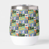 Coole, farbenfrohe Katzen auf Quiltplätzen (Vorderseite)