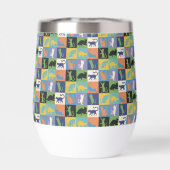 Coole, farbenfrohe Katzen auf Quiltplätzen (Rückseite)