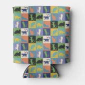 Coole, farbenfrohe Katzen auf Quiltplätzen Dosenkühler (Vorderseite)