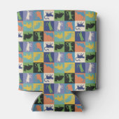 Coole, farbenfrohe Katzen auf Quiltplätzen Dosenkühler (Rückseite)