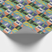 Coole, farbenfrohe Katzen auf Quiltplätzen Geschenkpapier (Ecke)