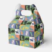 Coole, farbenfrohe Katzen auf Quiltplätzen Geschenkschachtel (Rückseite)