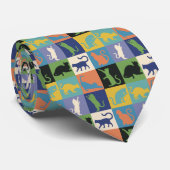 Coole, farbenfrohe Katzen auf Quiltplätzen Krawatte (Gerollt)