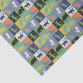 Coole, farbenfrohe Katzen auf Quiltplätzen Seidenpapier (Ausschnitt)