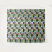 Coole, farbenfrohe Katzen auf Quiltplätzen Wandteppich (Vorderseite (Horizontal))