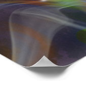 Coole, farbenfrohe Lichtraucheffekte Weiße Musikno Poster (Ecke)