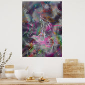Coole, farbenfrohe Lichtraucheffekte Weiße Musikno Poster (Küche)