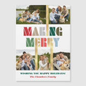 Coole, farbenfrohe Making Merry Multiphoto Magnetkarte (Vorderseite)