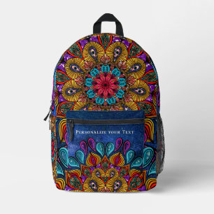 Coole Farbenfrohe Moderne Mandala Hippie Ihren Nam Bedruckter Rucksack