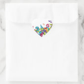coole farbenfrohe Musiknoten & Sounds Kunstbild Herz-Aufkleber (Tasche)
