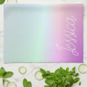 Coole Farbenfrohe Ombre-Farbverläufe und Ihr Scrip Geschirrtuch (Gefaltet)