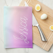 Coole Farbenfrohe Ombre-Farbverläufe und Ihr Scrip Geschirrtuch (Viertel Falte)