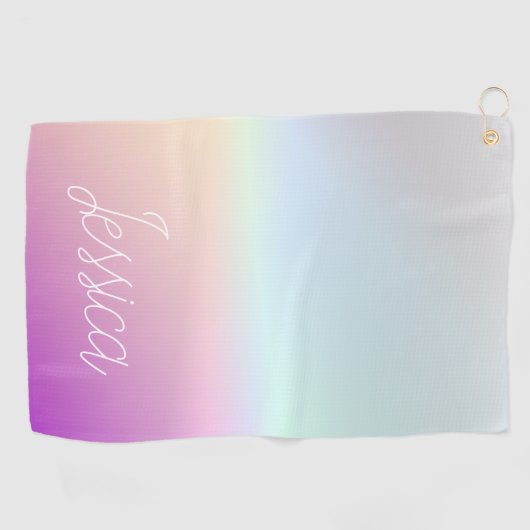 Coole Farbenfrohe Ombre-Farbverläufe und Ihr Scrip Golfhandtuch (Horizontal)