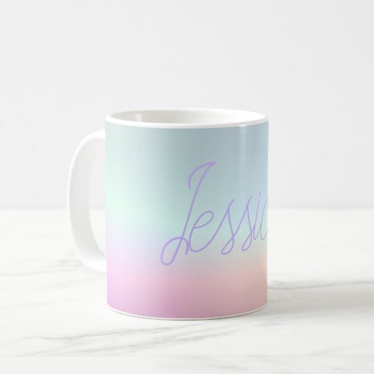 Coole Farbenfrohe Ombre-Farbverläufe und Ihr Scrip Kaffeetasse (Vorderseite Links)