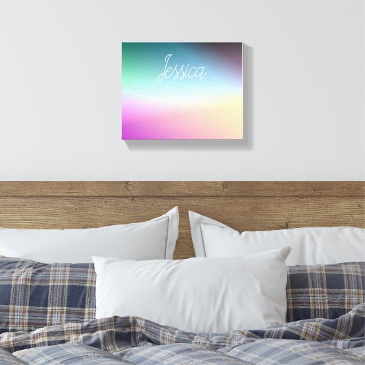 Coole Farbenfrohe Ombre-Farbverläufe und Ihr Scrip Leinwanddruck (Insitu (Schlafzimmer))