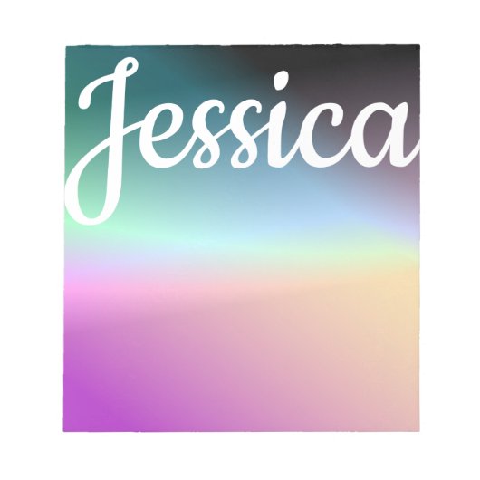 Coole Farbenfrohe Ombre-Farbverläufe und Ihr Scrip Notizblock (Vorderseite)