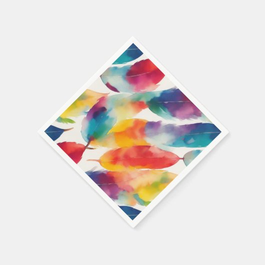 Coole Farbenfrohe Regenbogenfarben Indianerfechte Serviette (Ecke)