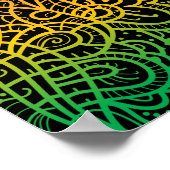 Coole Farbenfrohe Regenbogenhandzeichnung Doodle L Poster (Ecke)