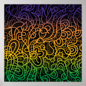 Coole Farbenfrohe Regenbogenhandzeichnung Doodle L Poster (Vorne)