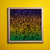 Coole Farbenfrohe Regenbogenhandzeichnung Doodle L Poster