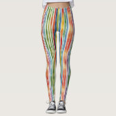 Coole Farbenfrohe Regenbogenstreifen Leggings (Vorderseite)