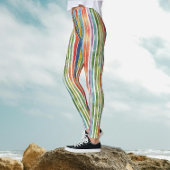 Coole Farbenfrohe Regenbogenstreifen Leggings