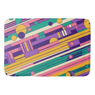 Coole, farbenfrohe Retro-Design der 80er/90er Badematte