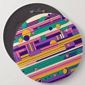 Coole, farbenfrohe Retro-Design der 80er/90er Button (Vorne & Hinten)
