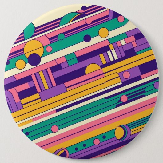 Coole, farbenfrohe Retro-Design der 80er/90er Button (Vorderseite)