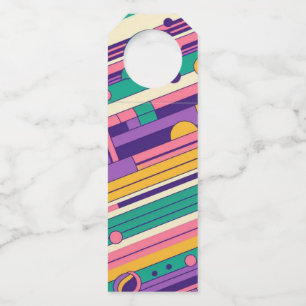 Coole, farbenfrohe Retro-Design der 80er/90er Flaschenanhänger