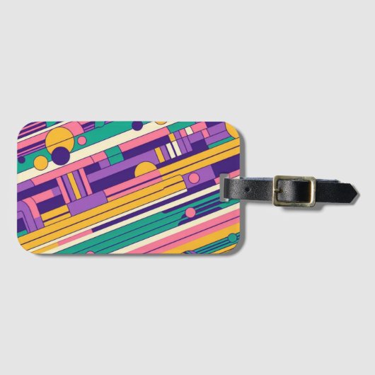 Coole, farbenfrohe Retro-Design der 80er/90er Gepäckanhänger (Vorderseite (Horizontal))
