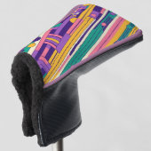 Coole, farbenfrohe Retro-Design der 80er/90er Golf Headcover (3/4 Vorderseite)