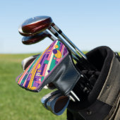 Coole, farbenfrohe Retro-Design der 80er/90er Golf Headcover (In Situ)