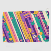 Coole, farbenfrohe Retro-Design der 80er/90er Golfhandtuch (Horizontal)