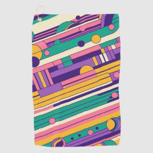 Coole, farbenfrohe Retro-Design der 80er/90er Golfhandtuch