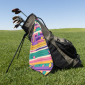 Coole, farbenfrohe Retro-Design der 80er/90er Golfhandtuch (Gras)