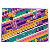 Coole, farbenfrohe Retro-Design der 80er/90er Große Geschenktüte (Rückseite)