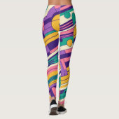 Coole, farbenfrohe Retro-Design der 80er/90er Leggings (Rückseite)