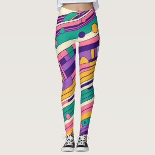 Coole, farbenfrohe Retro-Design der 80er/90er Leggings