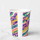 Coole, farbenfrohe Retro-Design der 80er/90er Pappbecher (Rechts)